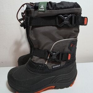 Kamik New Winter Boys Boots "12" Size, Warm & Cozy Snow Grey & Orange Kids Boots